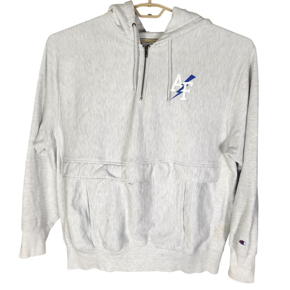 Vintage Y2K Champion Reverse Weave Air Force Quarter zip hoodie men's XL